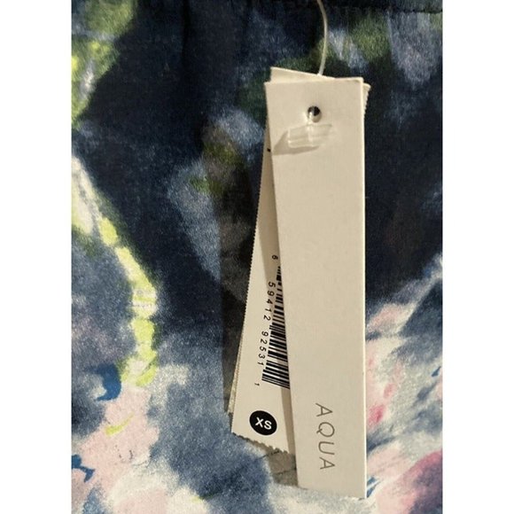 Aqua Bloomingdales Womens Size XS Halter Top Tie Dye Multicolor Bubble Hem - Picture 5 of 6